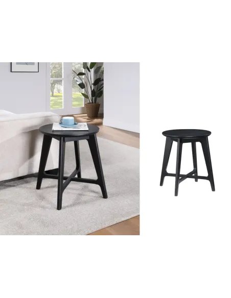 Carrington Round Lamp Table - Black | Murphy Furniture