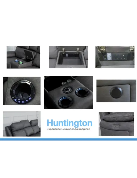 Huntington 3+2 Sofa Set - Dark Grey | Murphy Furniture
