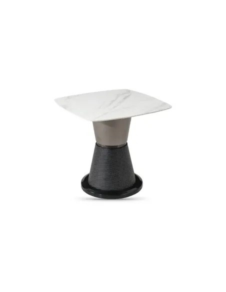 Portofino End Table - Sintered Stone/Whi | Murphy Furniture