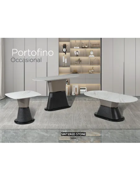Portofino End Table - Sintered Stone/Whi | Murphy Furniture
