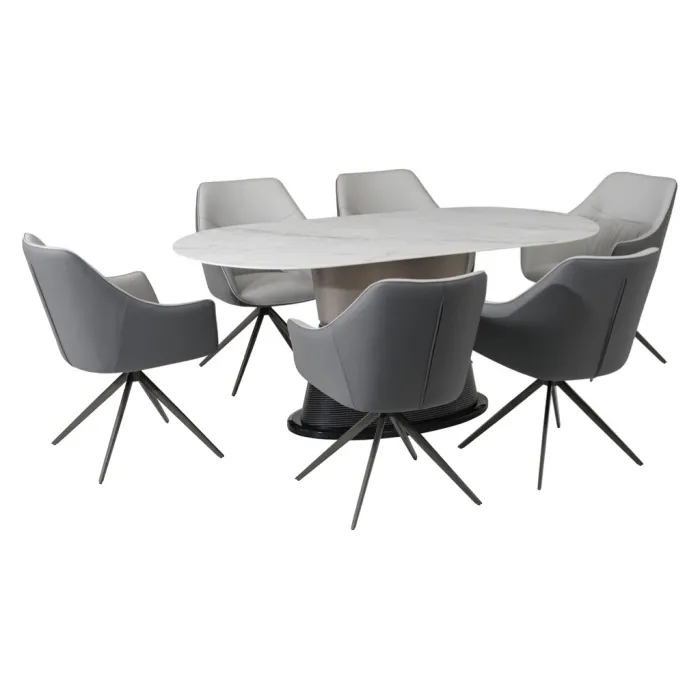 Portofino Dining Set - Sintered Stone/Wh | Murphy Furniture