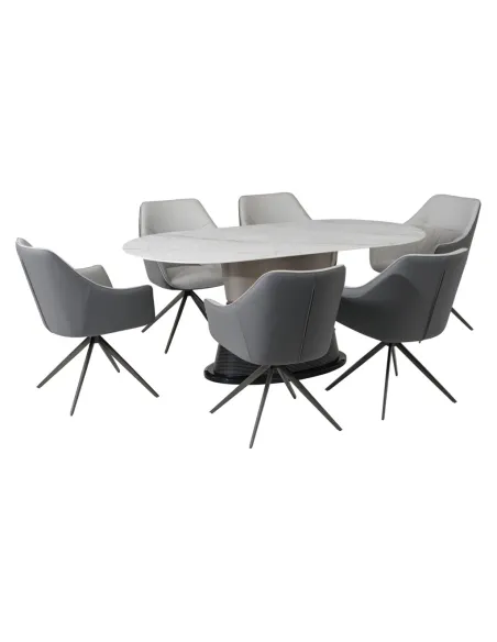 Portofino Dining Set - Sintered Stone/Wh | Murphy Furniture