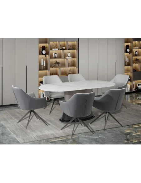 Portofino Dining Set - Sintered Stone/Wh | Murphy Furniture