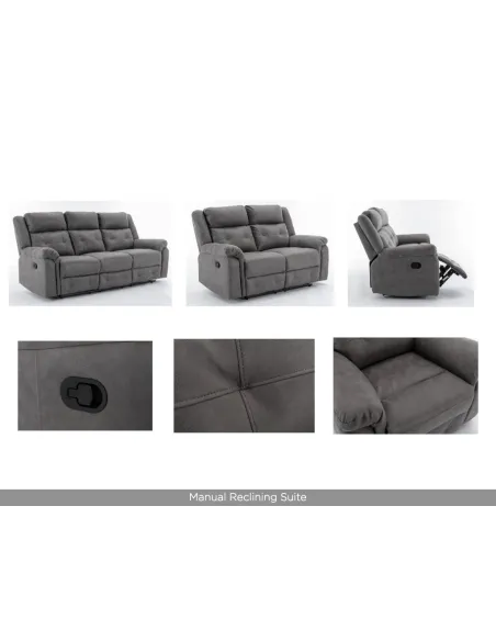 Berkeley 3 Seater Recliner Sofa - Dark G | Murphy Furniture