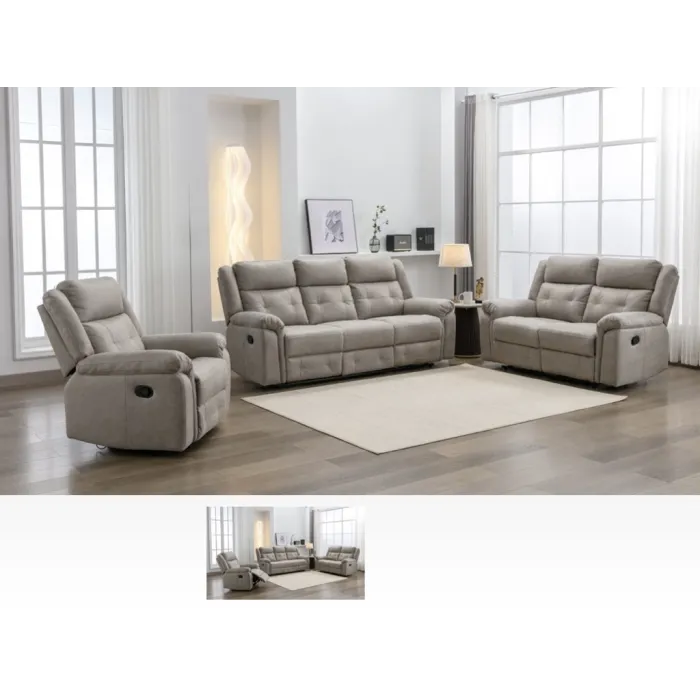 Berkeley 3 Seater Recliner Sofa - Light | Murphy Furniture