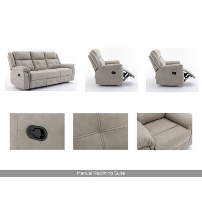 Berkeley 3+1+1 Sofa Set - Light Grey | Murphy Furniture