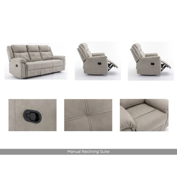 Berkeley 3+1+1 Sofa Set - Light Grey | Murphy Furniture