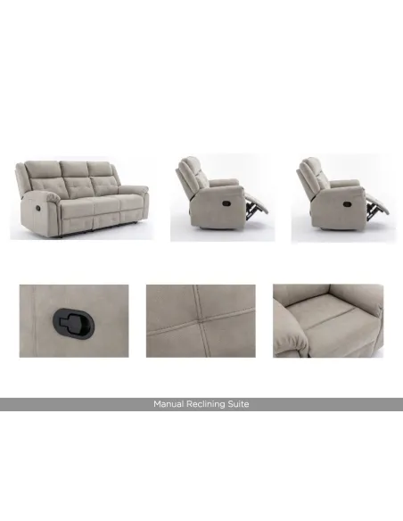 Berkeley 3+1+1 Sofa Set - Light Grey | Murphy Furniture