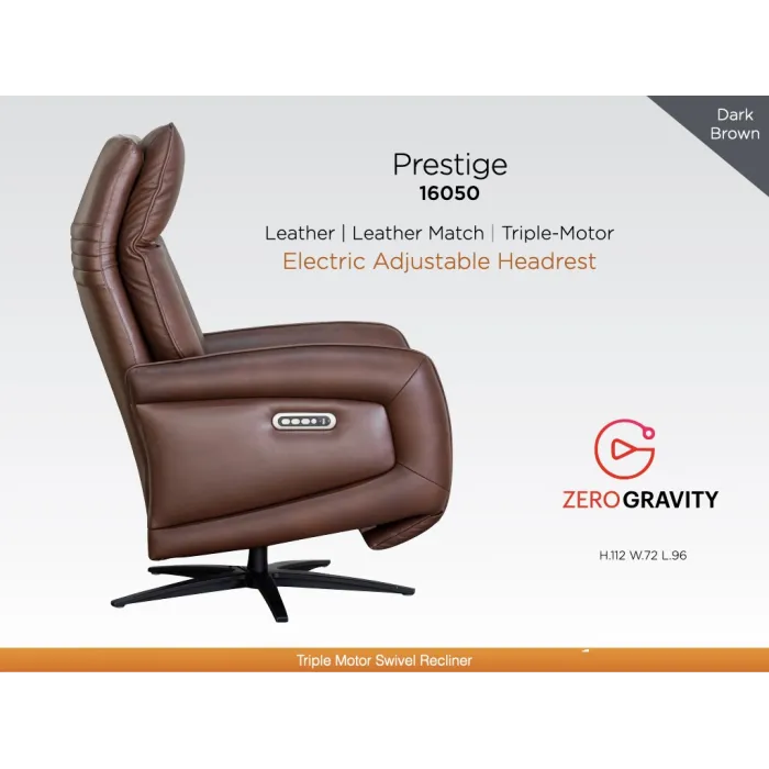 Prestige Swivel Armchair - Dark Brown | Murphy Furniture