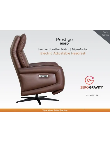Prestige Swivel Armchair - Dark Brown | Murphy Furniture