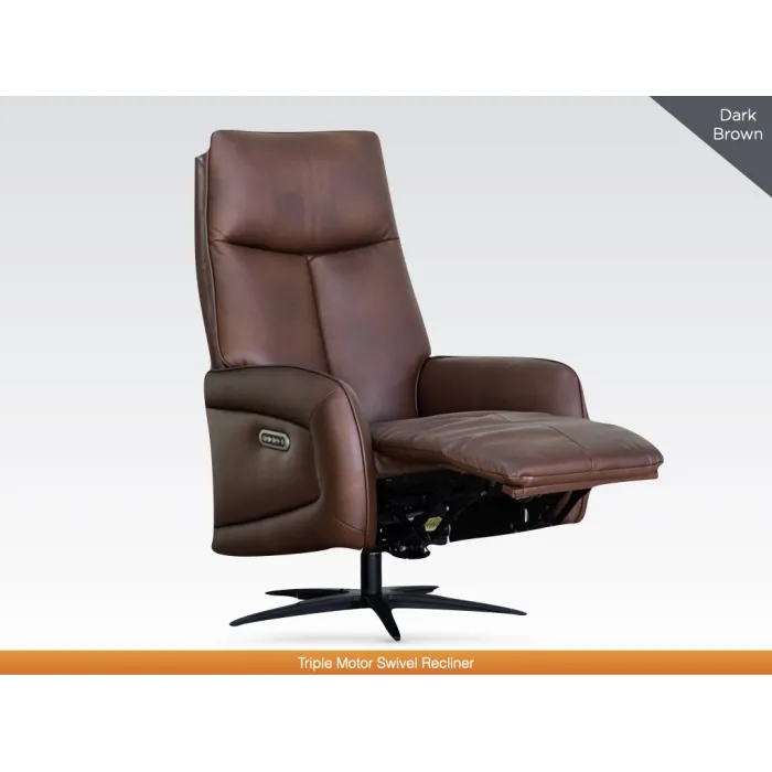 Prestige Swivel Armchair - Dark Brown | Murphy Furniture