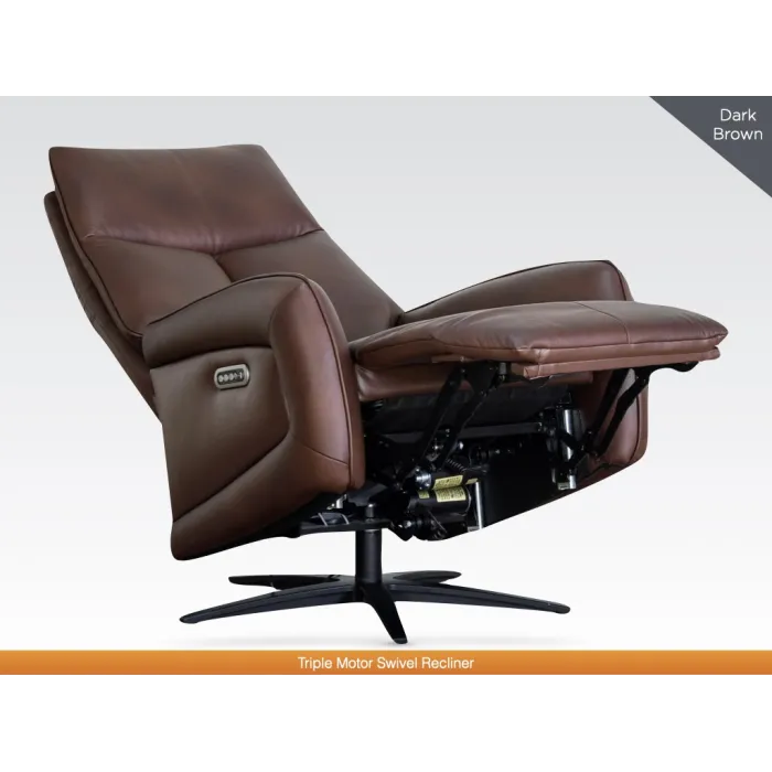 Prestige Swivel Armchair - Dark Brown | Murphy Furniture