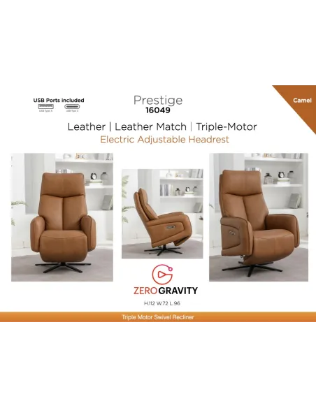 Prestige Swivel Armchair - Camel | Murphy Furniture