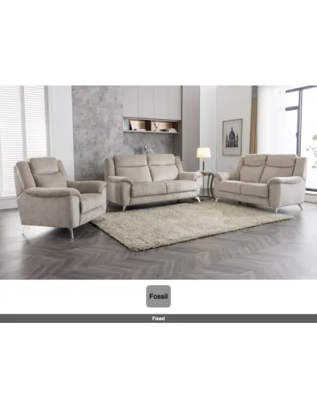 Monroe Fixed 3 Seater Sofa - Fossil | Murphy Furniture