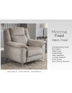 Monroe Fixed Armchair - Fossil | Murphy Furniture 2