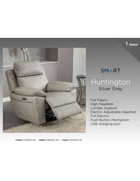 Huntington Electric Recliner Armchair - | Murphy Furniture