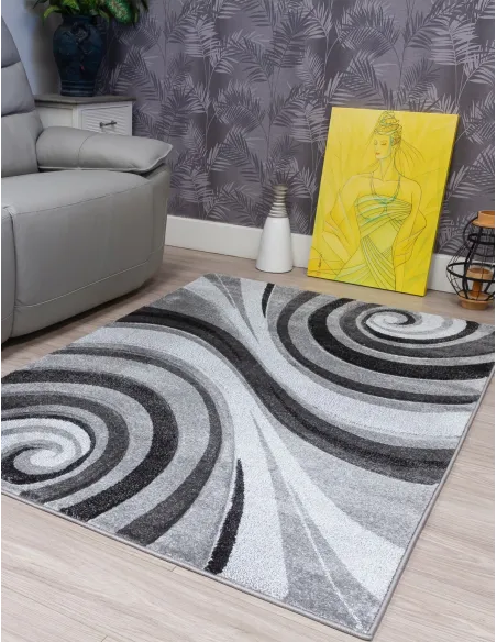 Samba Spirals Grey Rug - Various Sizes | Murphy Furniture