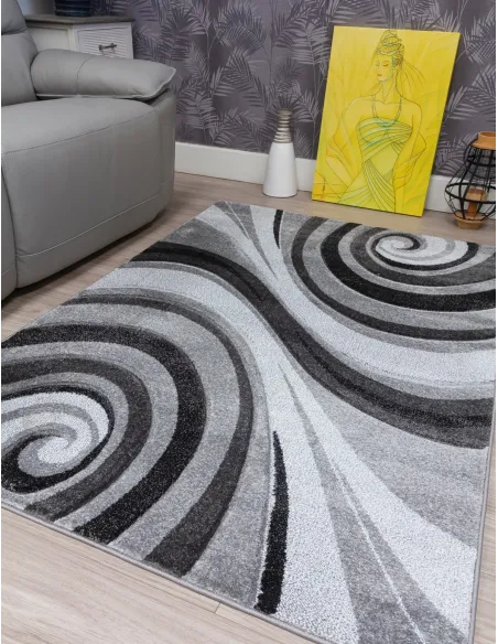 Samba Spirals Grey Rug - Various Sizes | Murphy Furniture