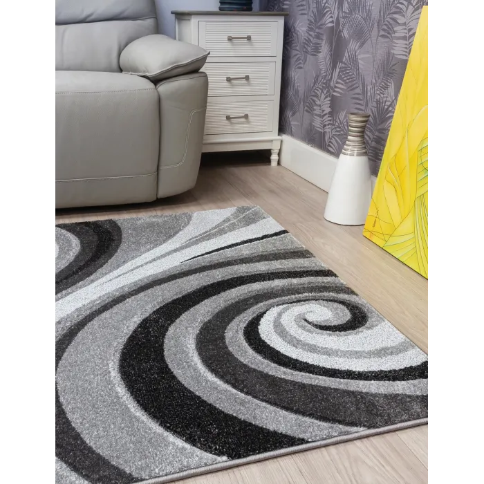 Samba Spirals Grey Rug - Various Sizes | Murphy Furniture
