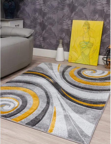 Samba Spirals Ochre Rug - Various Sizes | Murphy Furniture