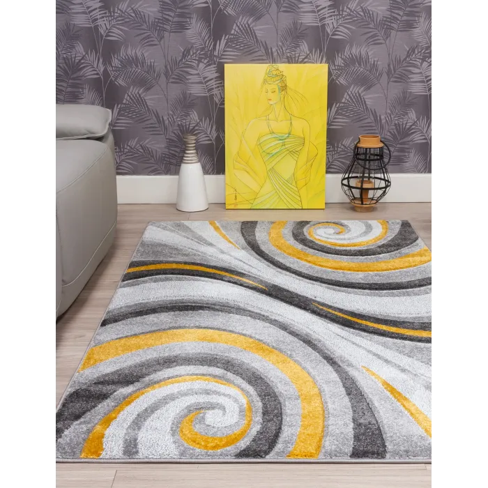 Samba Spirals Ochre Rug - Various Sizes | Murphy Furniture