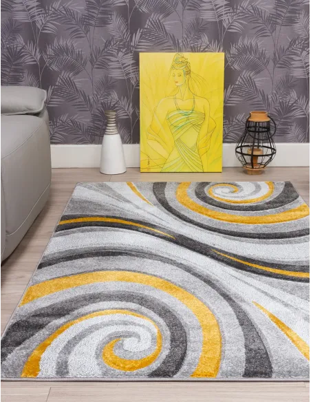 Samba Spirals Ochre Rug - Various Sizes | Murphy Furniture