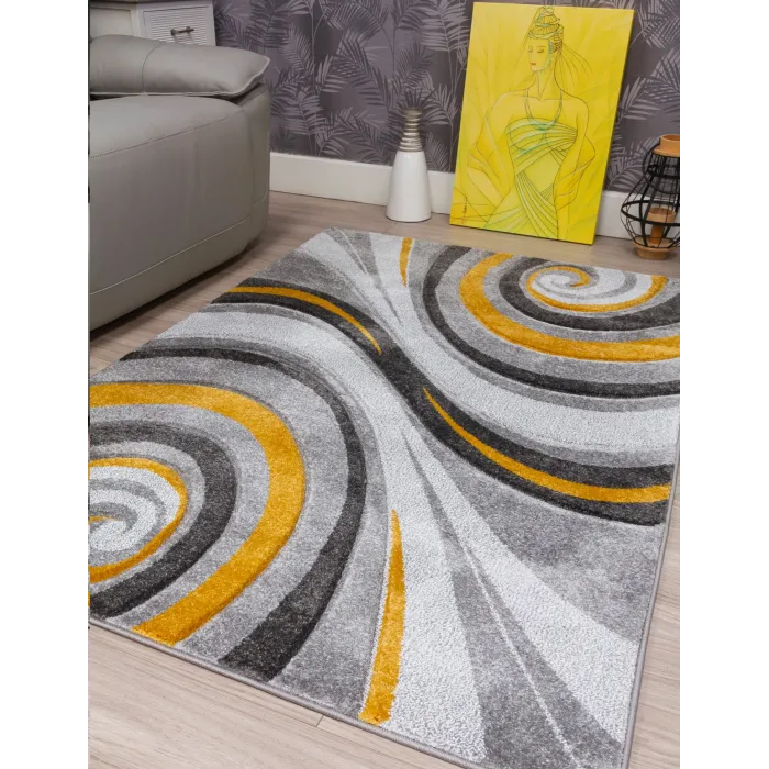 Samba Spirals Ochre Rug - Various Sizes | Murphy Furniture