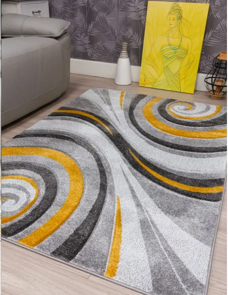 Samba Spirals Ochre Rug - Various Sizes | Murphy Furniture