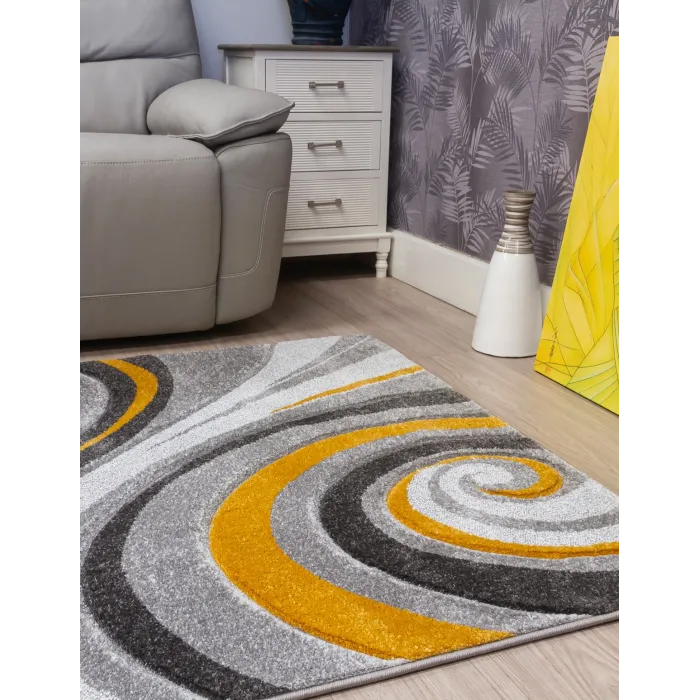Samba Spirals Ochre Rug - Various Sizes | Murphy Furniture