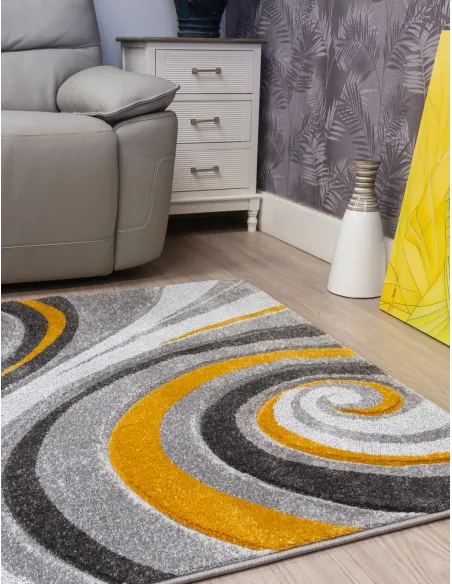 Samba Spirals Ochre Rug - Various Sizes | Murphy Furniture