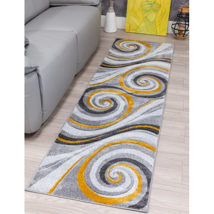 Samba Spirals Ochre Rug - Various Sizes | Murphy Furniture