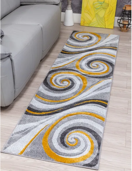 Samba Spirals Ochre Rug - Various Sizes | Murphy Furniture