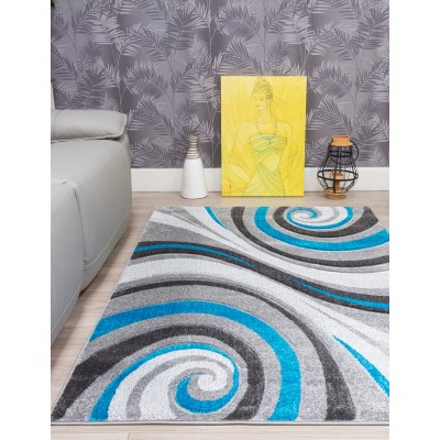 Samba Spirals Teal Rugs - Various Sizes | Murphy Furniture
