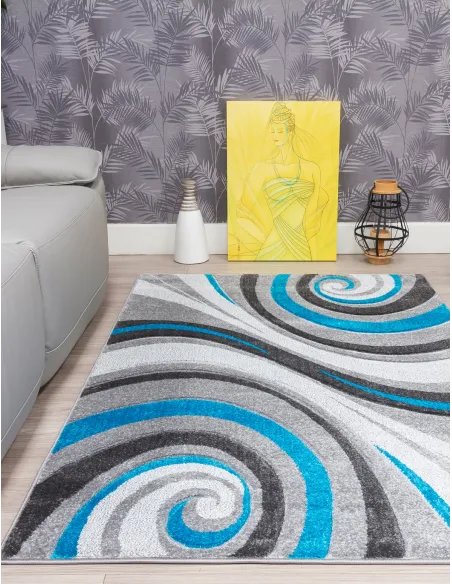 Samba Spirals Teal Rugs - Various Sizes | Murphy Furniture