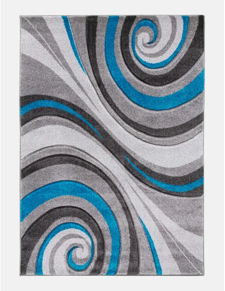 Samba Spirals Teal Rugs - Various Sizes | Murphy Furniture