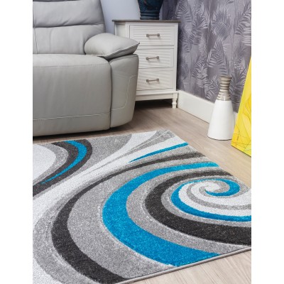 Samba Spirals Teal Rugs - Various Sizes | Murphy Furniture