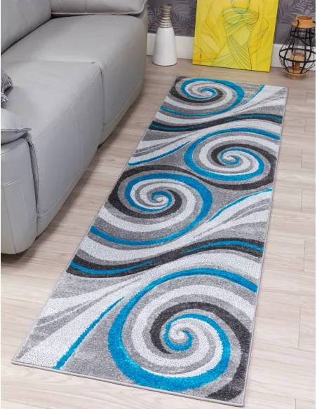 Samba Spirals Teal Rugs - Various Sizes | Murphy Furniture