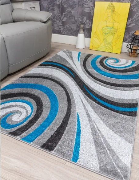 Samba Spirals Teal Rugs - Various Sizes | Murphy Furniture