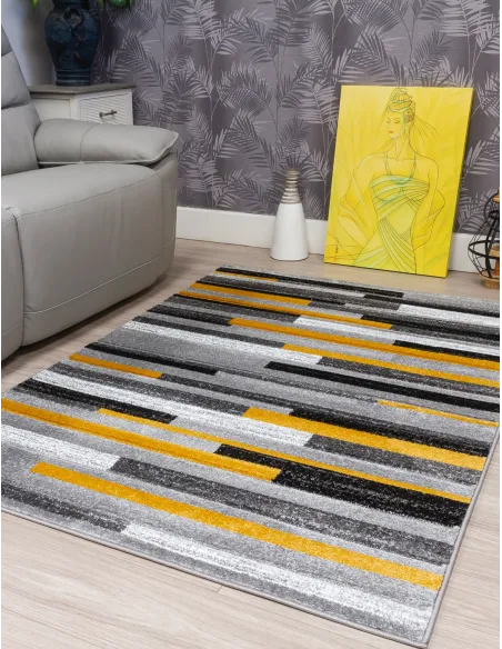 Samba Levels Ochre Rug - Various Sizes | Murphy Furniture