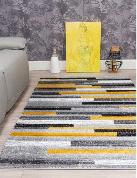 Samba Levels Ochre Rug - Various Sizes | Murphy Furniture