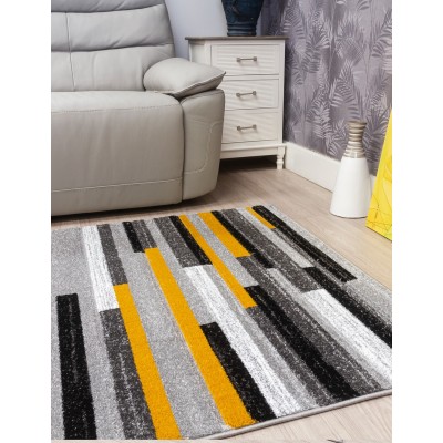 Samba Levels Ochre Rug - Various Sizes | Murphy Furniture