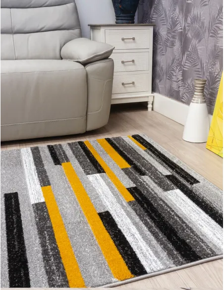 Samba Levels Ochre Rug - Various Sizes | Murphy Furniture