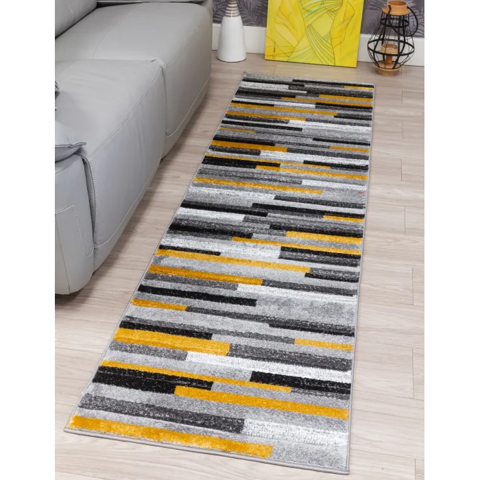 Samba Levels Ochre Rug - Various Sizes | Murphy Furniture