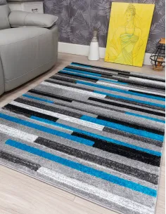 Samba Levels Teal Rug - Various Sizes | Murphy Furniture