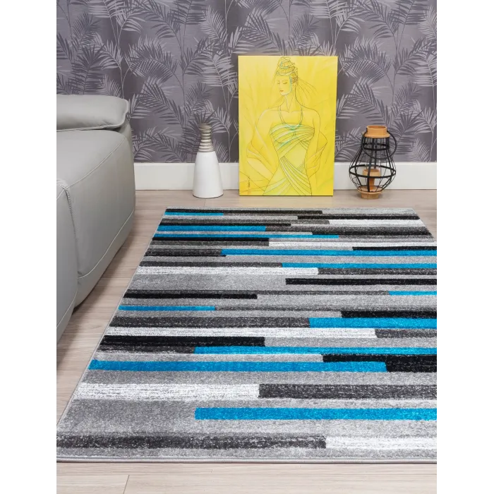 Samba Levels Teal Rug - Various Sizes | Murphy Furniture