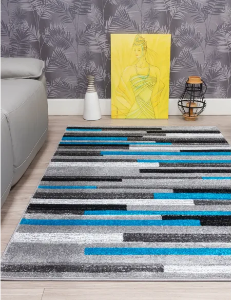 Samba Levels Teal Rug - Various Sizes | Murphy Furniture