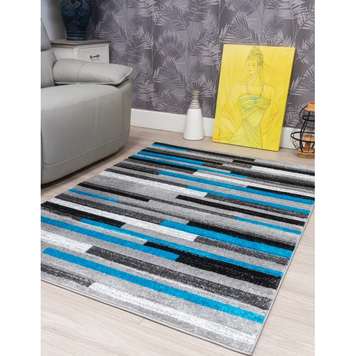Samba Levels Teal Rug - Various Sizes | Murphy Furniture