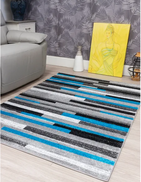 Samba Levels Teal Rug - Various Sizes | Murphy Furniture