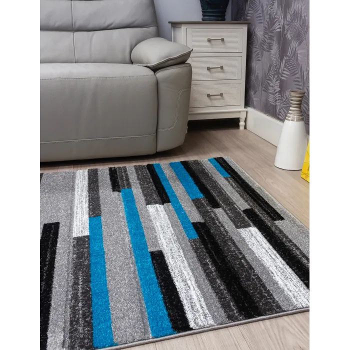 Samba Levels Teal Rug - Various Sizes | Murphy Furniture