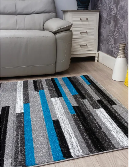 Samba Levels Teal Rug - Various Sizes | Murphy Furniture